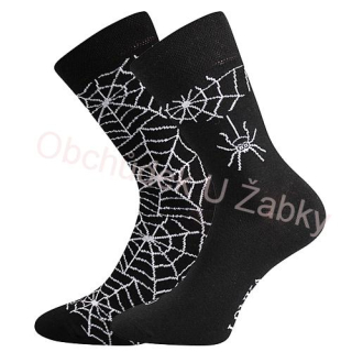 Fuski Boma Voxx DOBLE Dámské-Pánské  klasické crazy ponožky černé pavouk