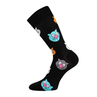 Fuski Boma Voxx Twidor Pánské/Dámské klasické ponožky kočky černé