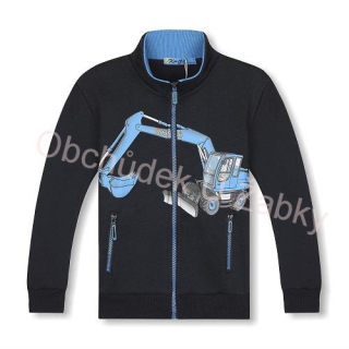 KUGO MM1703 Chlapecká teplejší mikina tm.modrá