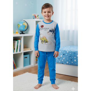 WOLF 2158 Pyžamo chlapecké šedá/modrá