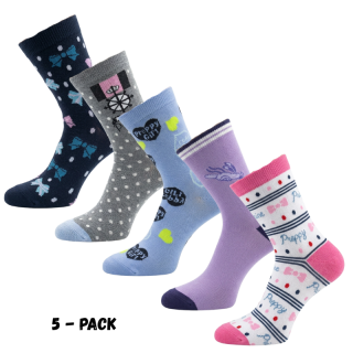 Rota NT001 Dívčí ponožky klasická výška 5-pack