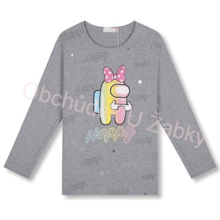 KUGO WK0859 Dívčí tričko šedé velikostní řada 134-164