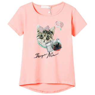 KUGO WT 9306 Dívčí tričko lososové