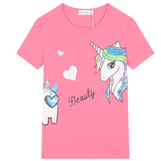 KUGO HC0680 Dívčí tričko sv.růžové