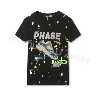 KUGO HC0705 Chlapecké tričko černé