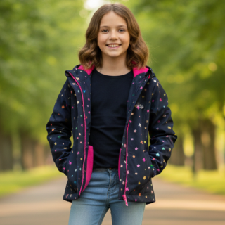 Wolf B2262 Dívčí softshellová bunda (bez fleesu) tm.modrá