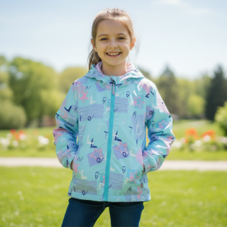 SEZON DC1432 Dívčí letní/jarní bunda sv.modrá velikostní řada:134-164