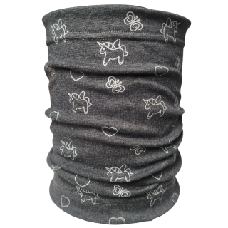 Rockino 6048 Dívčí bavlněný nákrčník (tunel) tm.šedý melír