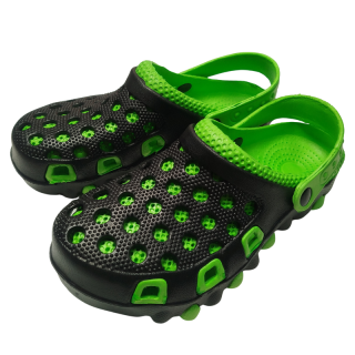 PÁNSKÉ, dámské GUMOVÉ NAZOUVÁKY černá/zelená Ballgame F703A