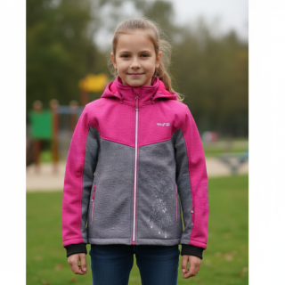 DÍVČÍ SOFTSHELLOVÁ BUNDA fuchsiová/šedá Wolf B2267