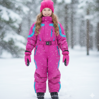 DÍVČÍ ZIMNÍ KOMBINÉZA fuchsiová Echt HA06