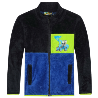 CHLAPECKÁ FLEESOVÁ MIKINA černá/modrá Kugo LM5987