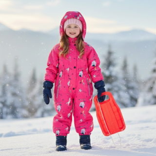 DÍVČÍ ZIMNÍ KOMBINÉZA růžová Kugo KB9703
