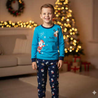 CHLAPECKÉ PYŽAMO modrá/tm.modrá Kugo MP3800