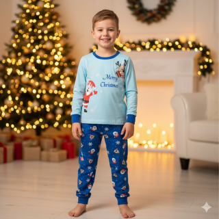 CHLAPECKÉ PYŽAMO sv.modrá/modrá Kugo MP3800