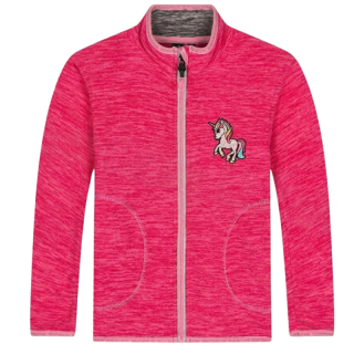 DÍVČÍ FLEESOVÁ MIKINA tm.růžová FM8885