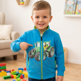 CHLAPECKÁ MIKINA tm.tyrkysová Kugo HM0741