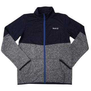 CHLAPECKÁ MIKINA tm.modrá/šedá Wolf M2344