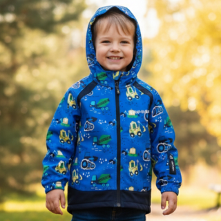 Chlapecká softshellová bunda bez zateplení modrá Wolf B2363