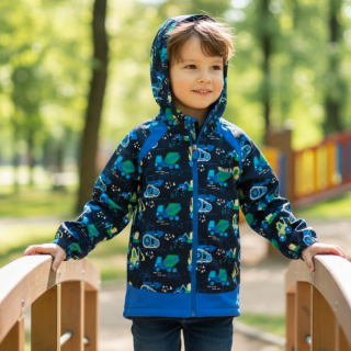 Chlapecká softshellová bunda bez zateplení tm.modrá Wolf B2363