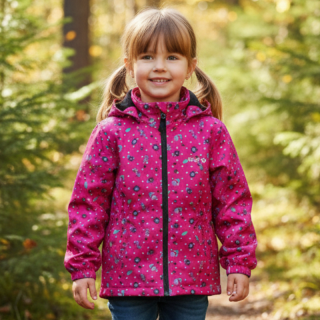 Dívčí softshellová bunda bez zateplení růžová Wolf B2361