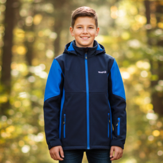 Chlapecká softshellová bunda bez zateplení tm.modrá Wolf B2364