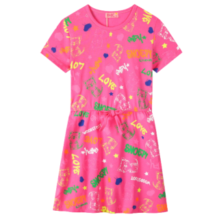 DÍVČÍ ŠATY malinové Kugo CS1026