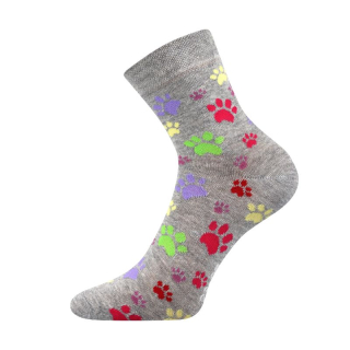 Dámské ponožky šedé tlapky Fuski Boma Xantipa 50