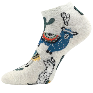 Chlapecké kotníčkové ponožky smetanové lamy Dedonik Fuski Boma 