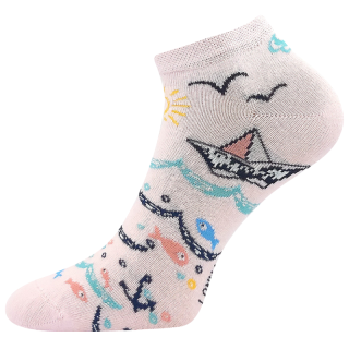 Dívčí kotníčkové ponožky růžové rybičky Dedonik Fuski Boma 