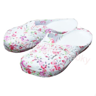 Gumové pantofle dámské bílá/růžová Listar 0535