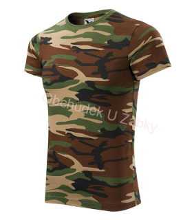 Malfini Camouflage Tričko unisex hnědé