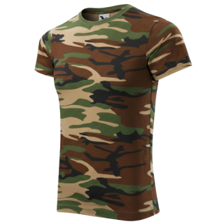 Malfini Camouflage Tričko unisex hnědé