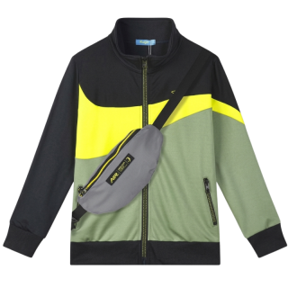 CHLAPECKÁ FUNKČNÍ MIKINA černá/khaki Kugo WT7302
