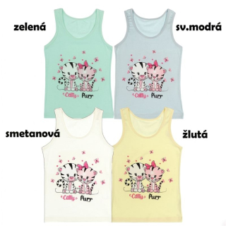 Dívčí košilka Kids široká ramínka kočičky Evona