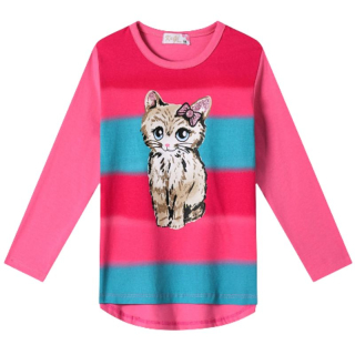 DÍVČÍ TRIČKO růžová/modrá Kugo HC0747