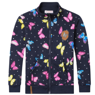 Dívčí mikina teplejší tm.modrá Kugo GM8662