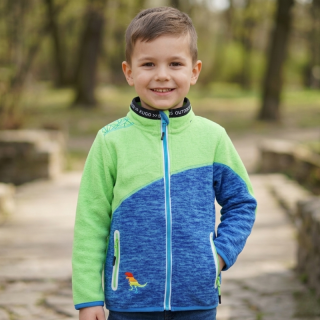 CHLAPECKÁ FLEESOVÁ MIKINA modrá/zelená FM9708