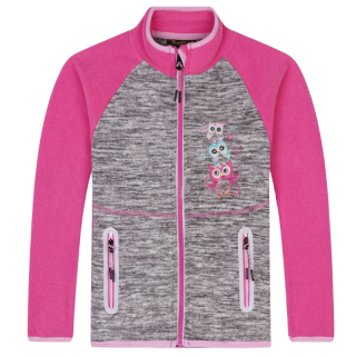 Dívčí FLEESOVÁ MIKINA růžová/šedá  FM9709