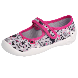 Dívčí baleríny, bačkory pejsci šedé Befado 114Y521