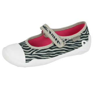 Dívčí baleríny, bačkory zebra šedé Befado 114Y492