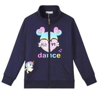 DÍVČÍ MIKINA tm.modrá Kugo WM0870