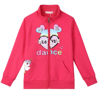 DÍVČÍ MIKINA tm.růžová Kugo WM0870