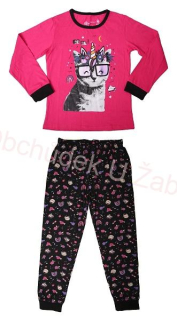 DÍVČÍ PYŽAMO růžové/černé Wolf S2352B