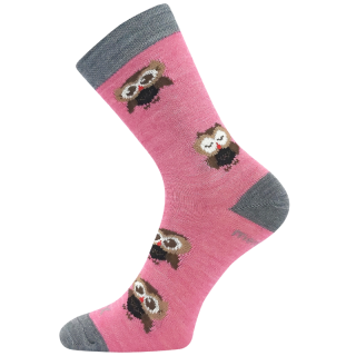 Dívčí vlněné merino ponožky růžové Sovik Fuski Boma Voxx
