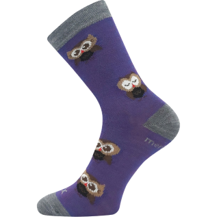 Dívčí vlněné merino ponožky fialové Sovik Fuski Boma Voxx