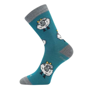Dámské vlněné merino ponožky ovečka tyrkys Vlněnka Fuski Boma Voxx