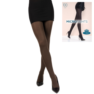 Dámské punčochové kalhoty s mikrovláknem hnědé Fuski Boma