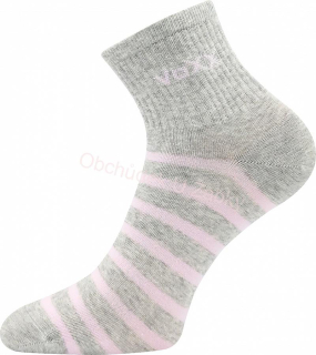 Dámské ponožky šedý melír/růžová Boxana Fuski Boma