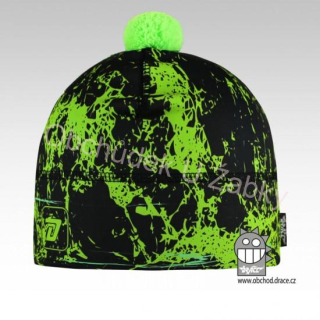 DĚTSKÁ ZIMNÍ ČEPICE černá/zelená Flavio Dráče